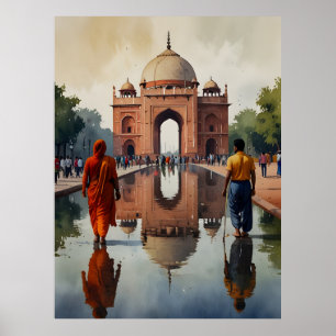 Delhi Aquarellkunst Poster