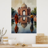 Delhi Aquarellkunst Poster (Küche)