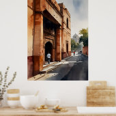Delhi Aquarellkunst Poster (Küche)