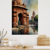 Delhi Aquarellkunst Poster (Küche)