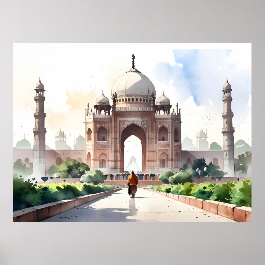 Delhi Aquarellkunst Poster (Vorne)