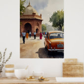 Delhi Aquarellkunst Poster (Küche)