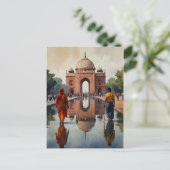 Delhi Aquarellkunst Postkarte (Stehend Vorderseite)