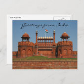 Delhi-Fort Postkarte (Vorne/Hinten)