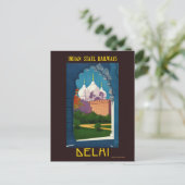 Delhi India Vintage Poster 1930 Postkarte (Stehend Vorderseite)