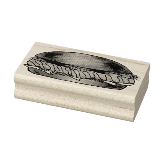 Deli Ham U-Boot Sandwich Grinder Hoagie Gummistempel (Stempel)