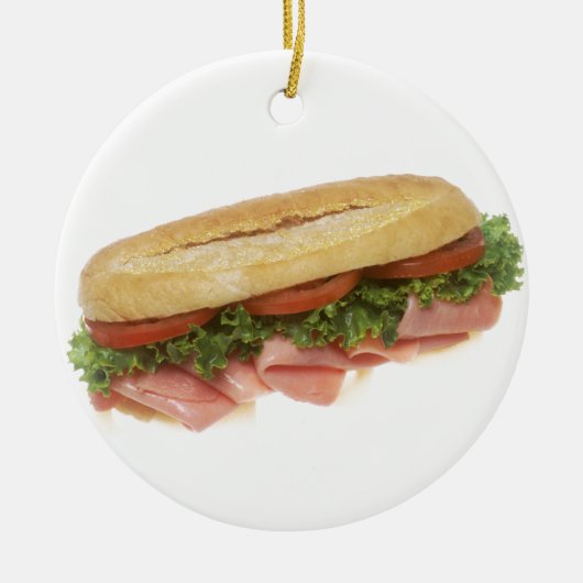 Deli Sandwich Keramik Ornament (Vorne)