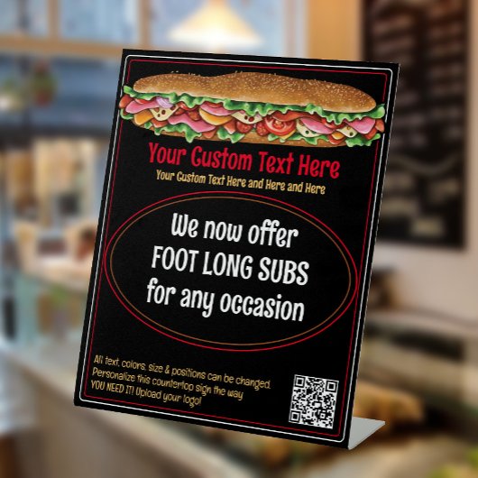 Deli Sandwich Sub Countertop Sonderzeichen für das Sockelschild