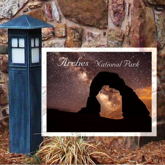 Delicate Arch Under Starry Sky Arches NP Postcard Postkarte