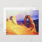 "Delicate Arch" Wüstenlandschaft Wasserfarbe Postkarte (Vorne/Hinten)