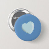 DELICATE BABY BLUE ROUNDED HERZBODEN SWEET LIEBE BUTTON (Vorne & Hinten)