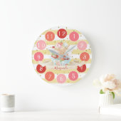Delicate Baby Fairy and Strawberry Large Clock Große Wanduhr (Zuhause)