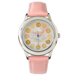 Delicate Baby Fairy Bird Illustration Girl Gift Armbanduhr