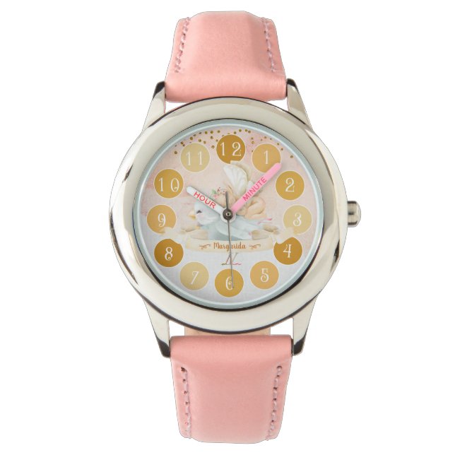 Delicate Baby Fairy Bird Illustration Girl Gift Armbanduhr (Vorderseite)
