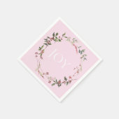 Delicate Berry Wreath auf Pink Holiday Paper Napki Serviette (Ecke)