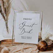 Delicate Black Calligraphy Foto Guest Book Poster