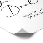 Delicate Black Calligraphy Foto Guest Book Poster (Ecke)