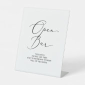 Delicate Black Calligraphy Open Bar Sockelschild (Vorderseite)