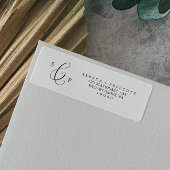 Delicate Black Calligraphy Return Address Label