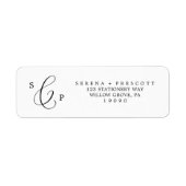 Delicate Black Calligraphy Return Address Label (Vorne)