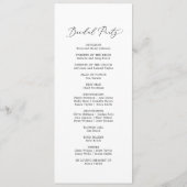 Delicate Black Calligraphy Wedding Program Programm (Rückseite)
