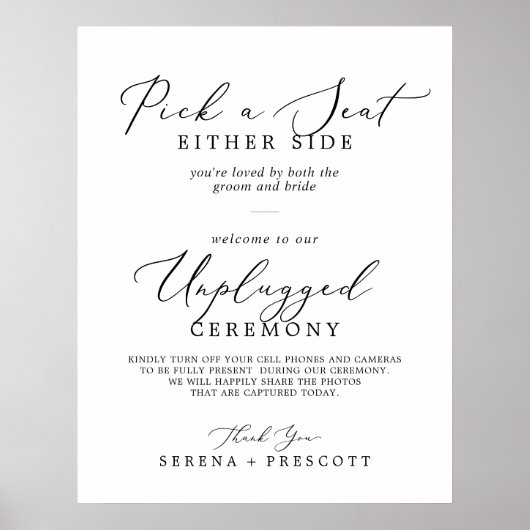 Delicate Black Pick a Seat Unplugged Ceremony Poster (Vorne)