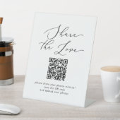 Delicate Black Share die Liebe QR Code Hochzeit Sockelschild (In SItu)