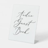 Delicate Black Wedding Audio Gästebuch Sockelschild (Vorderseite)