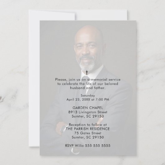 Delicate Black & White Overlapping Leaves & Flower Einladung (Rückseite)