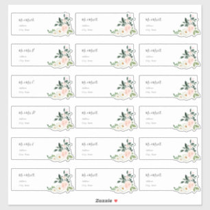 Delicate Bloom Blush Rose Guest Address Labels