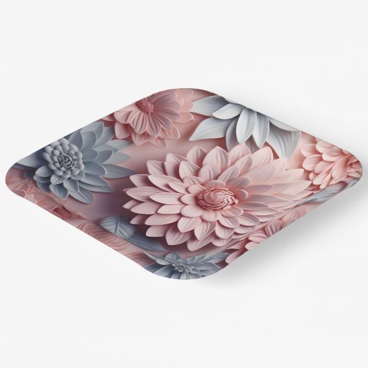 Delicate Bloom Pappteller (Gewinkelt)