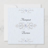 Delicate Blue 2 Wedding Einladung (Rückseite)