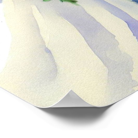 Delicate Blue, Bridal Cascading Bouquet 2, Poster (Ecke)