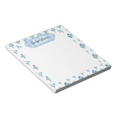 Delicate Blue Floral Monogram Cottagecore Notizblock (angewinkelt)