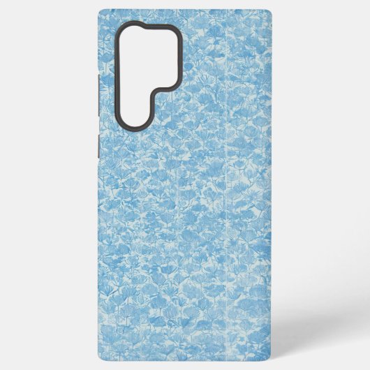 Delicate Blue Floral Pattern Japanese Modern Phone Samsung Galaxy Hülle (Rückseite)
