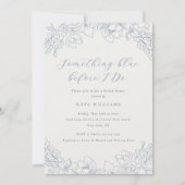 Delicate Blue Floral Something Blue Bridal Shower Einladung (Vorderseite)
