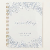 Delicate Blue Floral Wedding Planner Notebook Planer (Vorderseite)