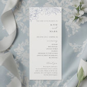 Delicate Blue Floral Wedding Programm
