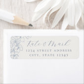 Delicate Blue Floral Wedding Return Address Labels (Insitu)