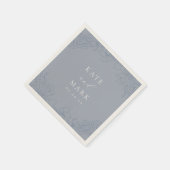 Delicate Blue Floral Wedding Serviette (Ecke)