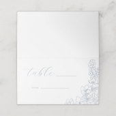 Delicate Blue Floral Wedding Table Platzkarte (Außenseite Aufgefaltet)