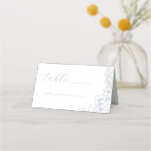 Delicate Blue Floral Wedding Table Platzkarte (Vorderseite)