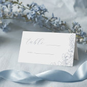 Delicate Blue Floral Wedding Table Platzkarte