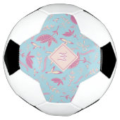 Delicate Blue Florals und Bows Fußball (Gedreht)