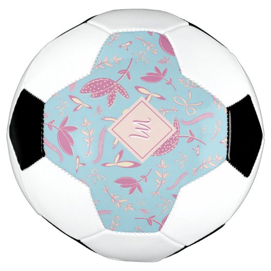 Delicate Blue Florals und Bows Fußball (Gedreht)
