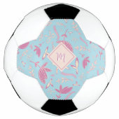Delicate Blue Florals und Bows Fußball (Vorderseite)