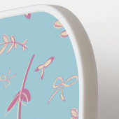 Delicate Blue Florals und Bows Pickleball Schläger (Linke Seite)