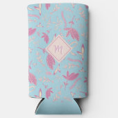 Delicate Blue Florals und Bows Selters Dosenkühler (Vorderseite)