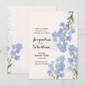 Delicate Blue Forget-Me-Not Wedding Einladung (Vorne/Hinten)