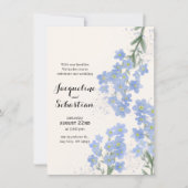 Delicate Blue Forget-Me-Not Wedding Einladung (Vorderseite)